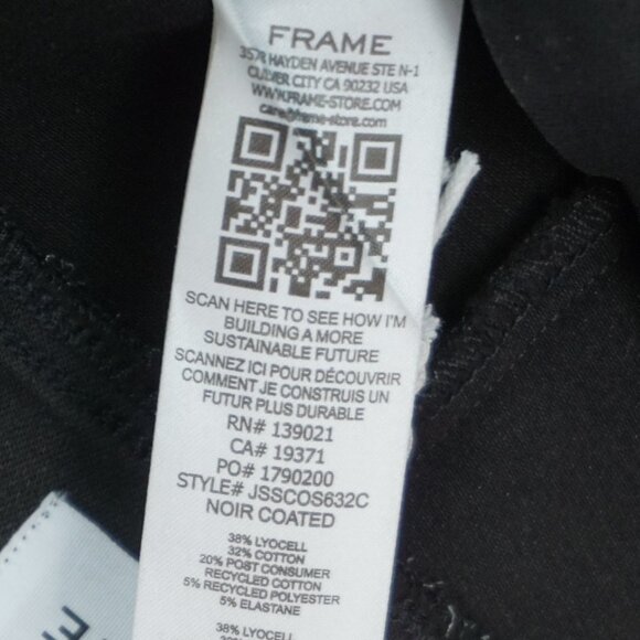 New Frame The Jet Set Skinny Crop Slit Jeans in Noir Coated size 2(30-34) - Picture 15 of 16
